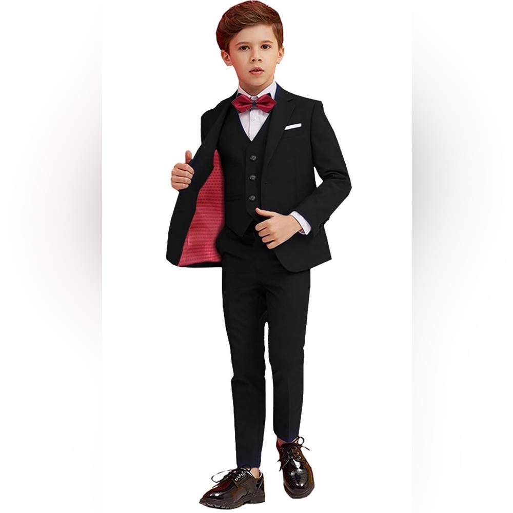 COPY - Boy Suit 4 Piece Slim Fit Suit for Kids Formal Set Size 6 Black